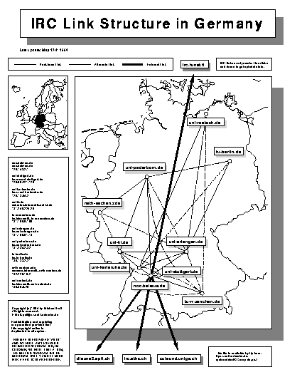 [Deutschlandkarte mit den IRC-Staedten und IRC-Verbindungen]
